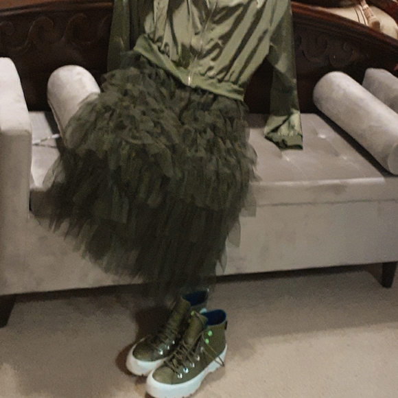 Moto Jacket with attached mesh ballerina skirt - Picture 1 of 3